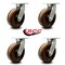 Service Caster 12'' Extra Heavy Duty High Temp Phenolic Wheel Swivel Top Plate Caster, 4PK CRAN-SCC-KP92S1230-PHRHT-4 - alternate 5